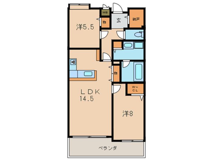 コモグランデ(2LDK/2階)の間取り写真