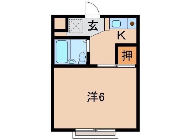 グリーンヒルK(1K/2階)の間取り写真