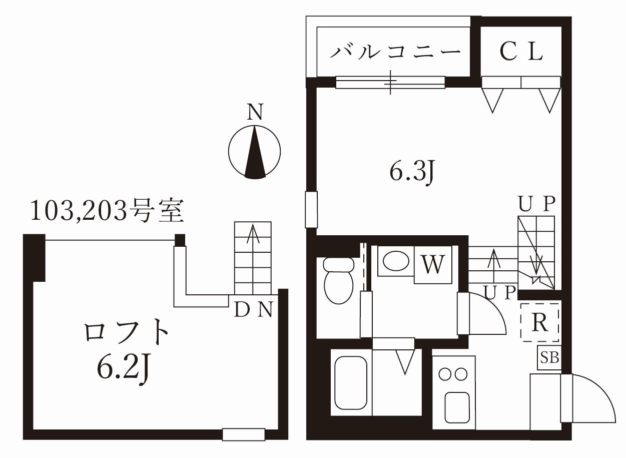 ハーモニーテラス愛知町III(1K/1階)の間取り写真