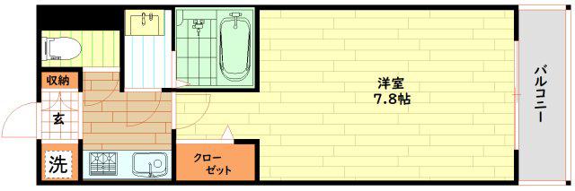 エイペックス松屋町ヴァンデュール(1K/5階)の間取り写真
