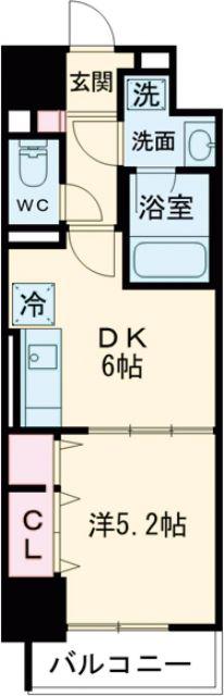 ジェネラーダ(1DK/7階)の間取り写真