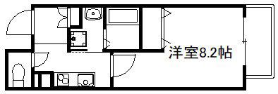 コテージタケダ(1K/4階)の間取り写真
