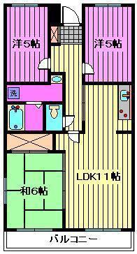 クレールソシア(3LDK/2階)の間取り写真