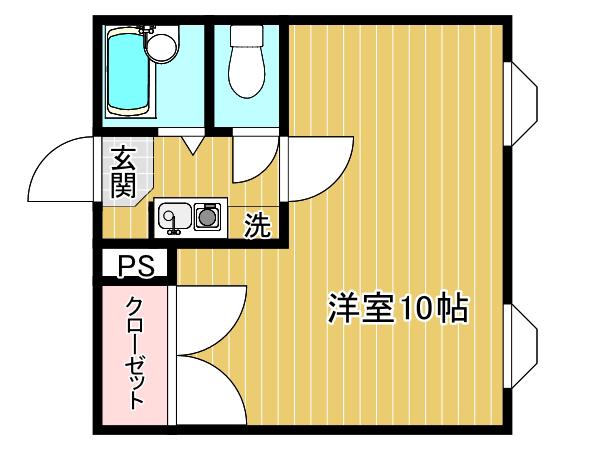 ベルトピア514(1K/2階)の間取り写真