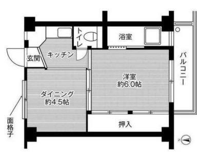ビレッジハウス吉備2号棟(2K/2階)の間取り写真