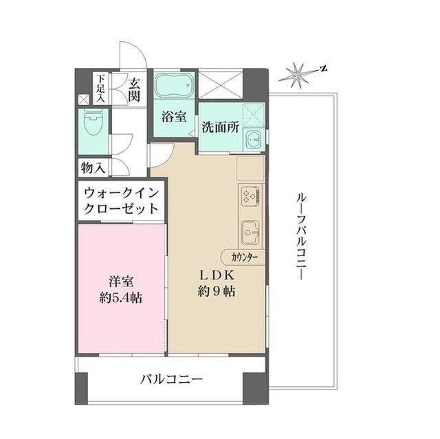 アビオン中野坂上A(1LDK/5階)の間取り写真