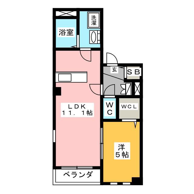 リバーサイドテラス青砥(1LDK/1階)の間取り写真