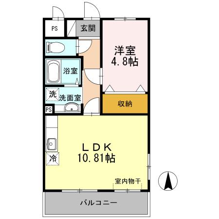 セリージャデトーア(1LDK/3階)の間取り写真