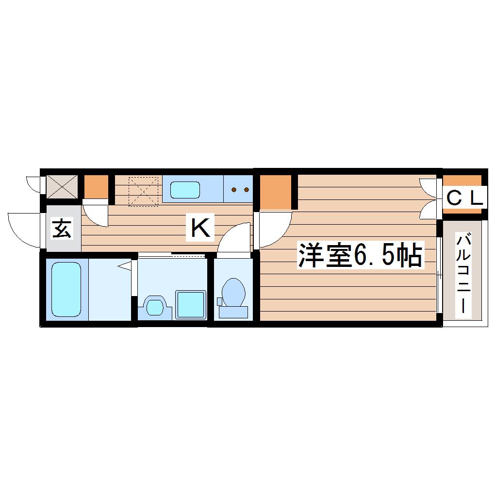 メゾンエスポワール堤町(1K/2階)の間取り写真