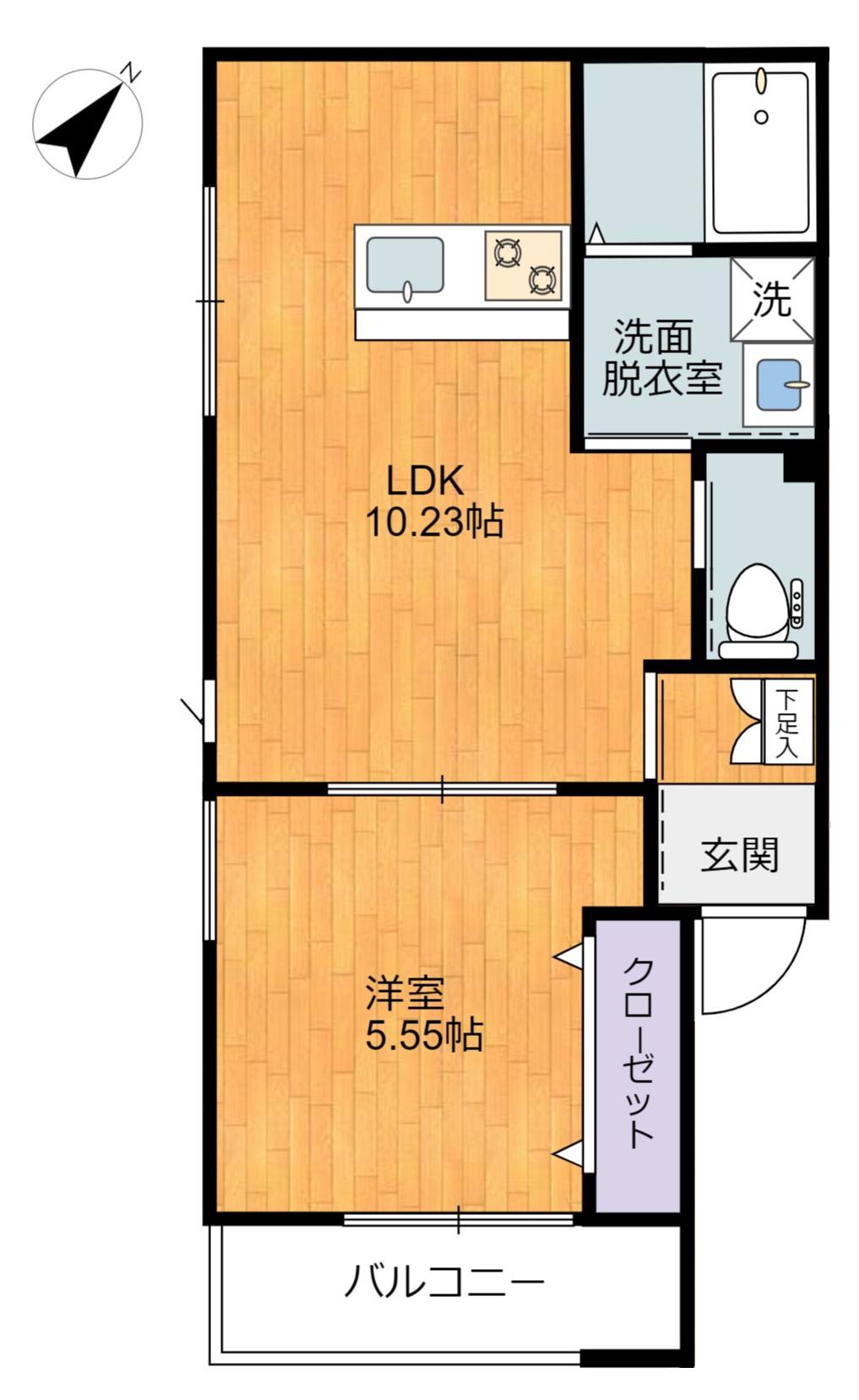 ラ ドルチェ ヴィータ(1LDK/2階)の間取り写真
