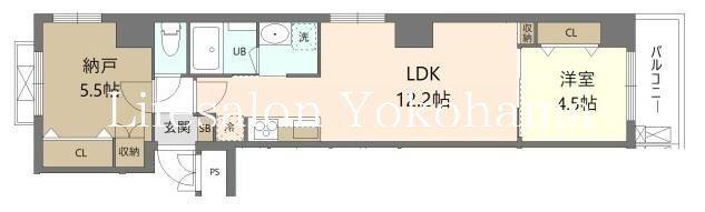 GRAND-MERE横浜大口(1SLDK/2階)の間取り写真