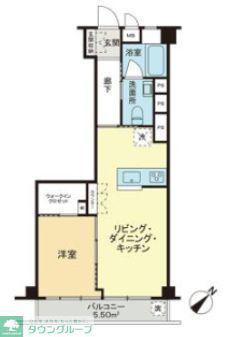 マンションヴィップ中野坂上(1LDK/9階)の間取り写真