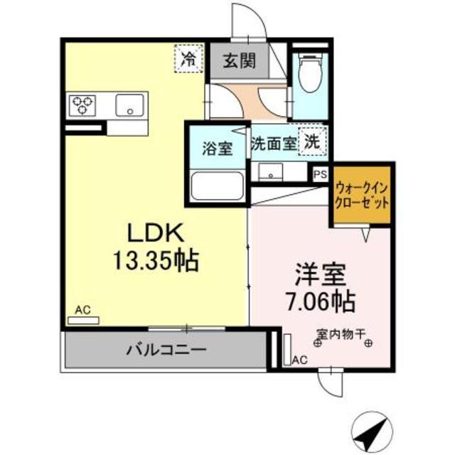 アナシエ石神井台(1LDK/2階)の間取り写真