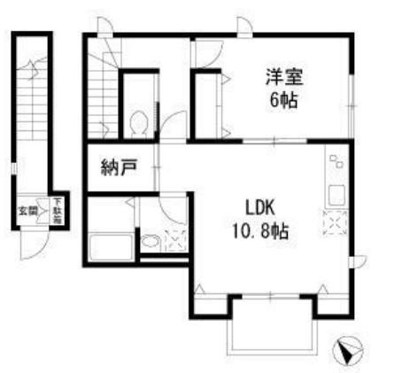 フォレストメゾンカタビラ(1LDK/2階)の間取り写真