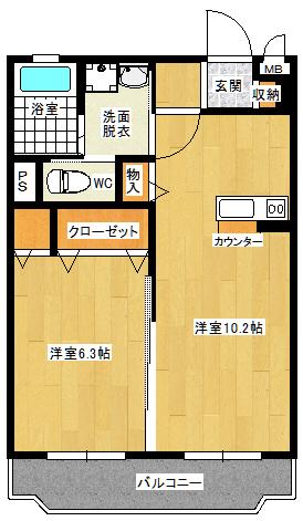 アウル横瀬(1LDK/1階)の間取り写真