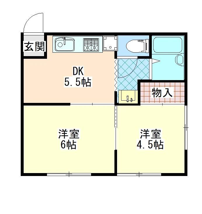 セントフローリアン(2K/1階)の間取り写真
