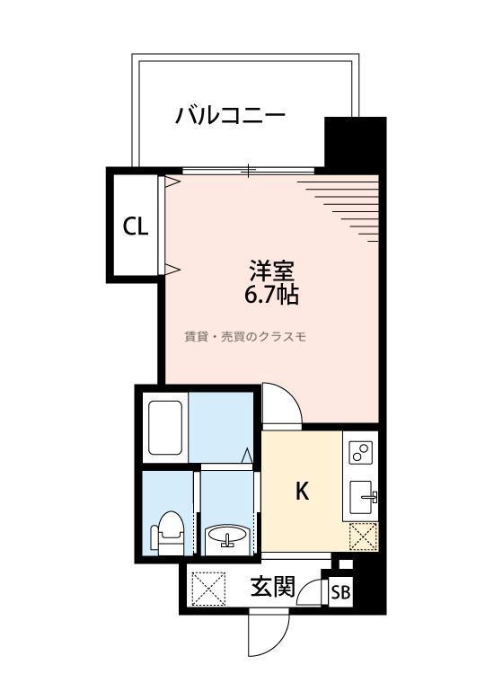 LUXEドーム前II(1K/8階)の間取り写真
