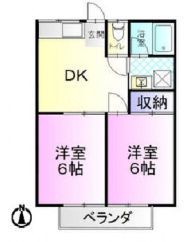 コーポ並木 3(2DK/2階)の間取り写真