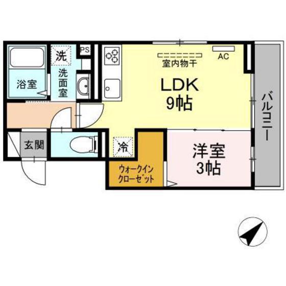 FIKA 長楽寺(1LDK/3階)の間取り写真