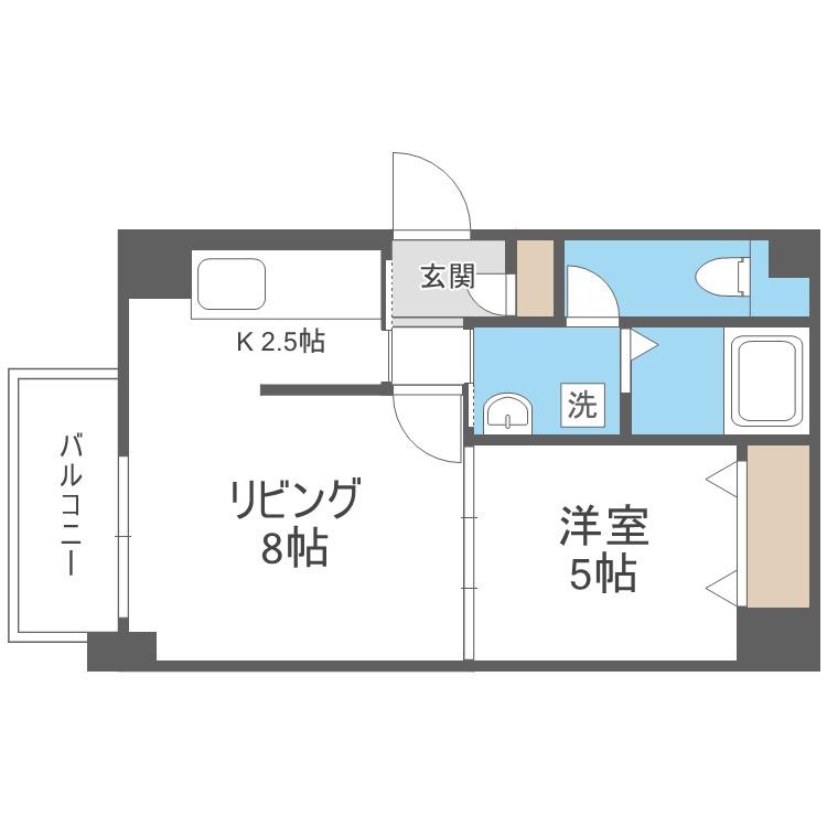 アプフェル美園(1LDK/4階)の間取り写真