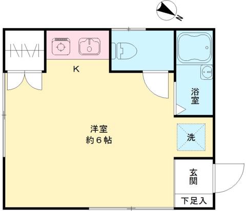 グリーンヴィラ(ワンルーム/2階)の間取り写真