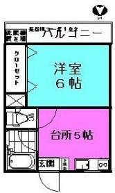 長谷川コーポ(1K/1階)の間取り写真