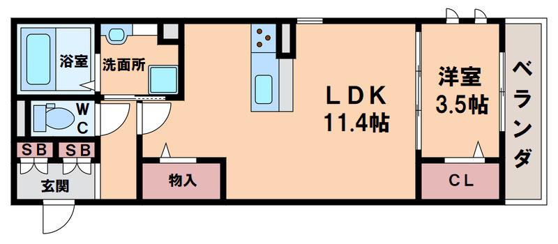 サル・ド・セジュール(1LDK/2階)の間取り写真