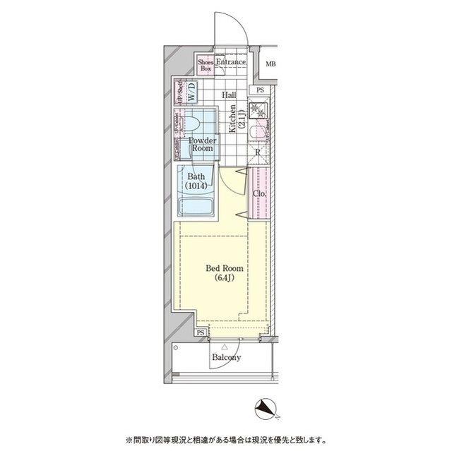 シェル品川戸越(1K/3階)の間取り写真