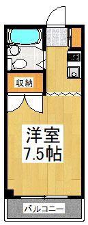 パステルハウス(ワンルーム/2階)の間取り写真