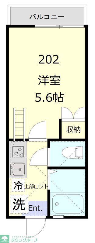 リビアングラス元住吉(1K/2階)の間取り写真