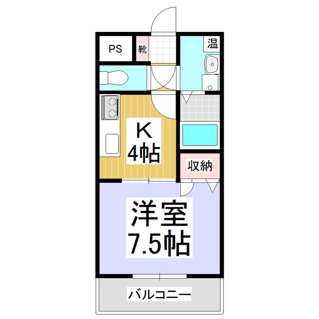 ハミングビレッジ(1K/1階)の間取り写真