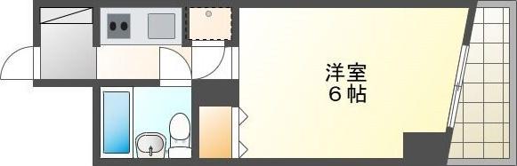 ライオンズマンション橦木(1K/2階)の間取り写真