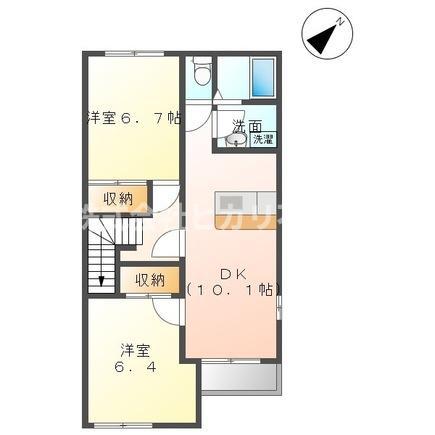 シャイン ヒルズ(2LDK/2階)の間取り写真