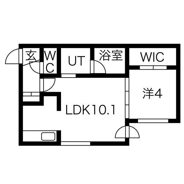REUSSIR S8W8(1LDK/4階)の間取り写真