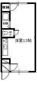 アボード2・1(1DK/2階)の間取り写真