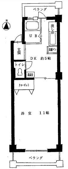 三富王子マンション(1DK/1階)の間取り写真