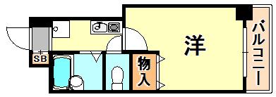 AURORA COURT兵庫駅前(1K/5階)の間取り写真