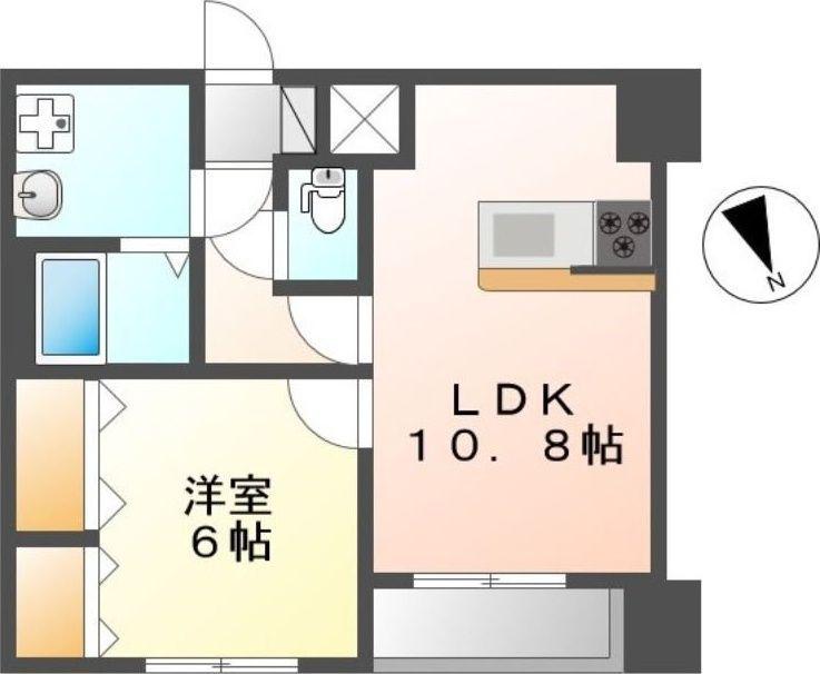 PERMANENTE(1LDK/2階)の間取り写真