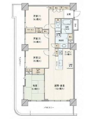 フォーラスタワー所沢(4LDK/22階)の間取り写真