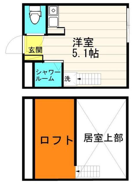 ヒラソル(ワンルーム/1階)の間取り写真