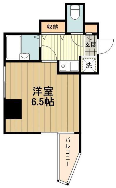 京王線 京王八王子駅 徒歩10分 8階建 築28年(1K/6階)の間取り写真