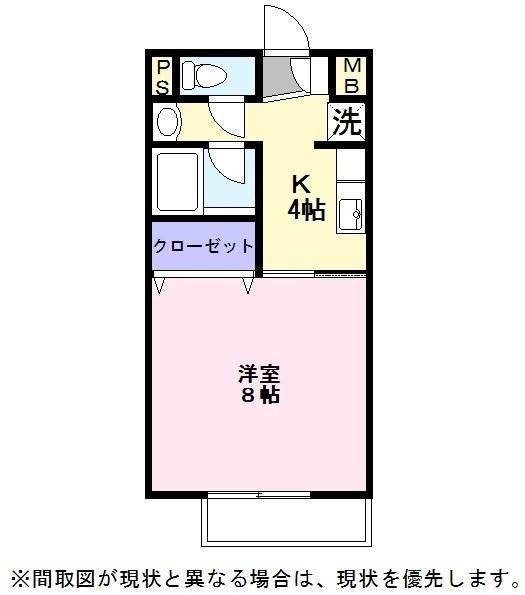ピァーズ・アーク北芹(1K/1階)の間取り写真