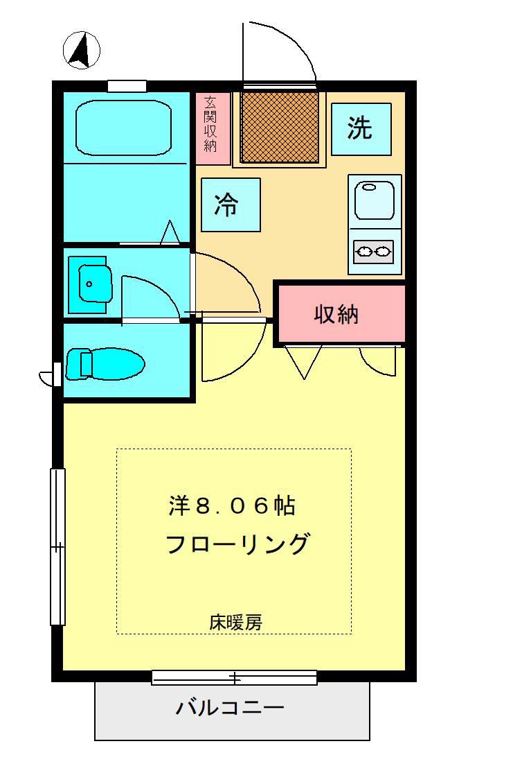 メゾンRYU(1K/2階)の間取り写真