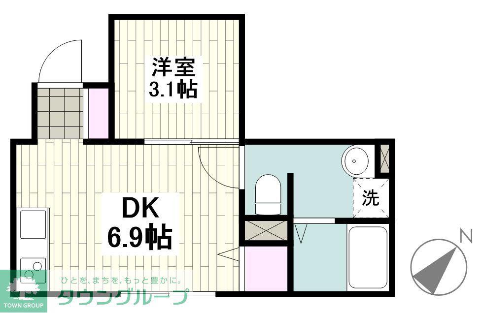 グランシナジー大森(1DK/1階)の間取り写真