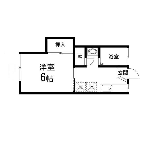 第1柏木ハウス(1K/1階)の間取り写真