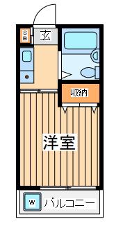 スターダスト向ヶ丘A棟(1K/2階)の間取り写真