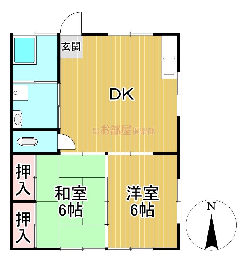 辻コーポ(2LDK/2階)の間取り写真