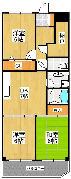 ブランクレーベン(3DK/1階)の間取り写真