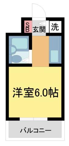 ジョイフル鳴尾(1K/3階)の間取り写真