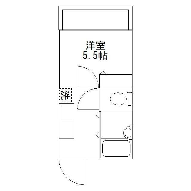 タミーハイツ(1K/5階)の間取り写真